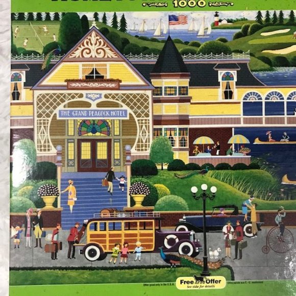 Hometown Collection Grand Peacock Hotel & New England Lighthouse Puzzles Set - Picture 9 of 16